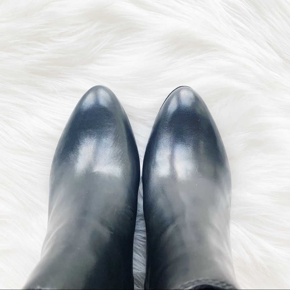 FRYE JUDITH BLACK LEATHER DOUBLE ANKLE ZIP BOOTIES - Picture 3 of 5